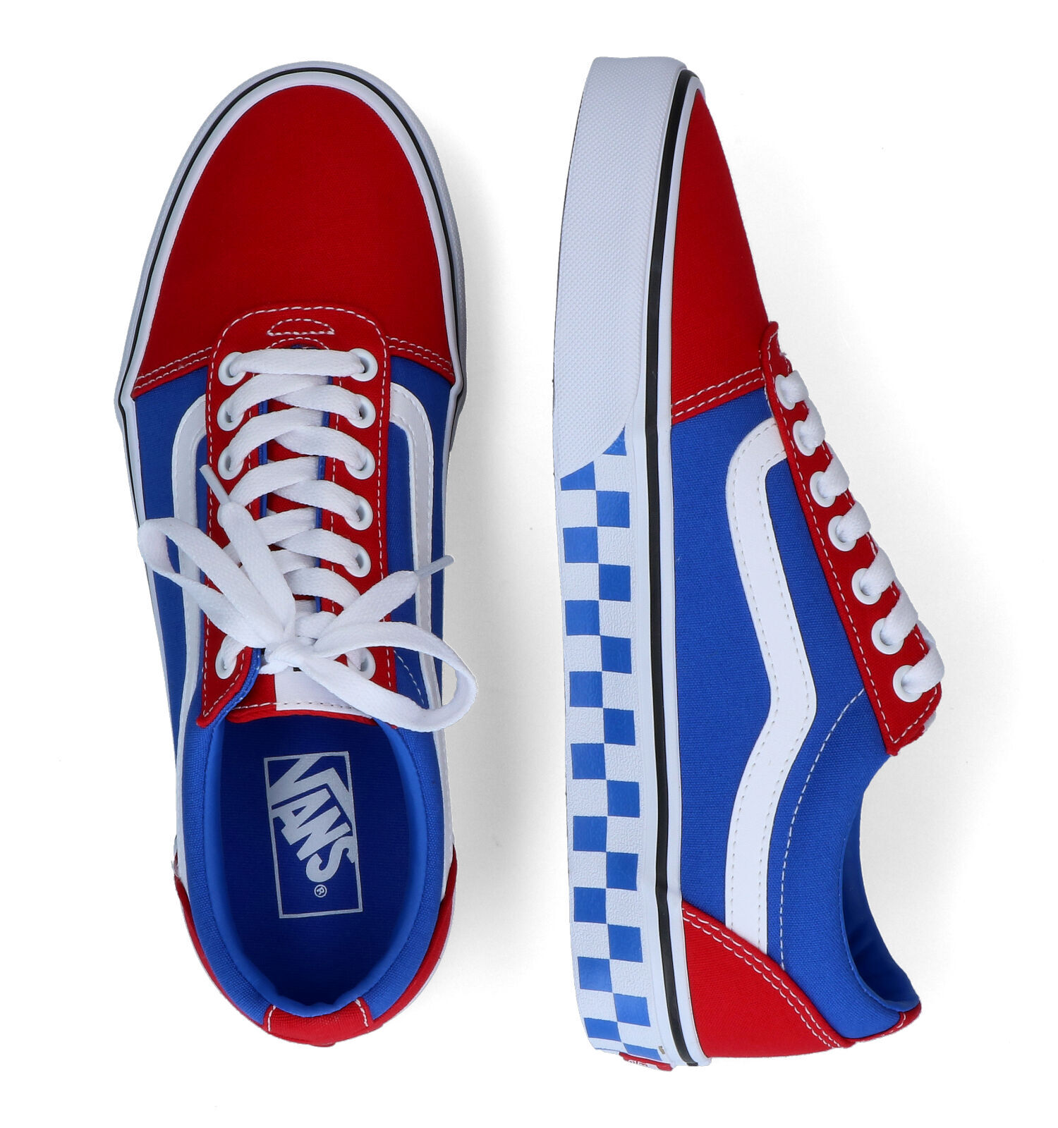 Vans bleu rouge blanc discount