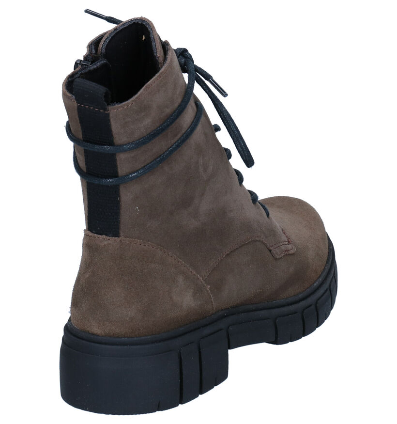 Solemade Taupe Bottines voor dames (296999) - geschikt voor steunzolen