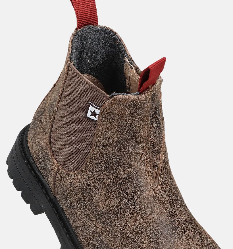 Bonton Bottines Chelsea en Marron pour filles, garçons (363290) - pour semelles orthopédiques