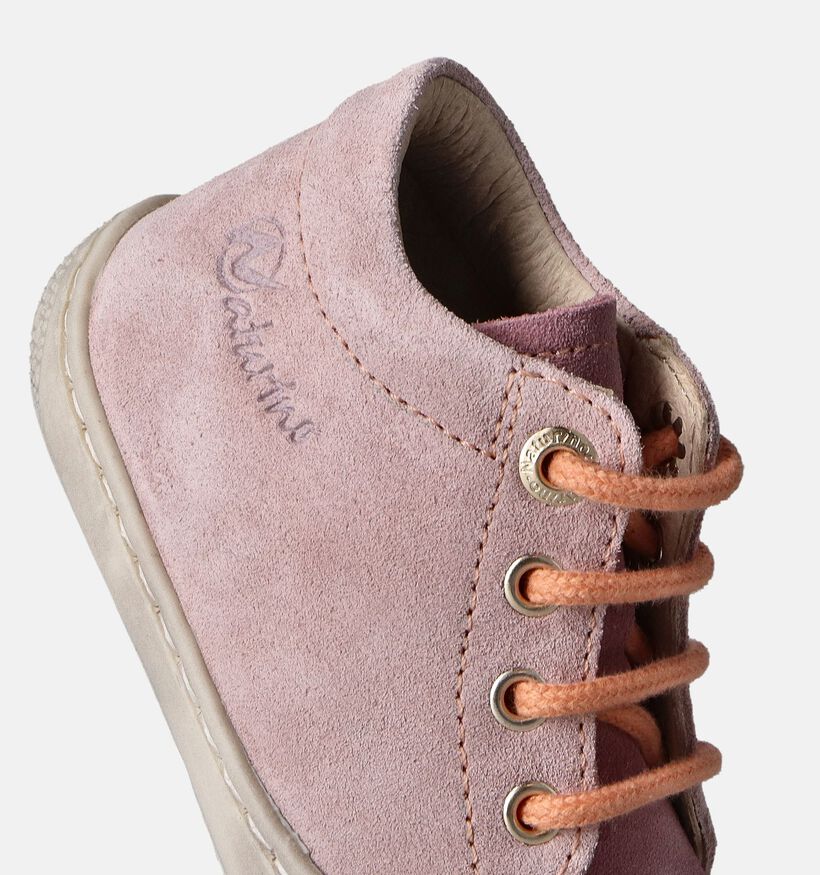 Naturino Cocoon Suede Paarse Babyschoentjes voor meisjes (355337) - geschikt voor steunzolen
