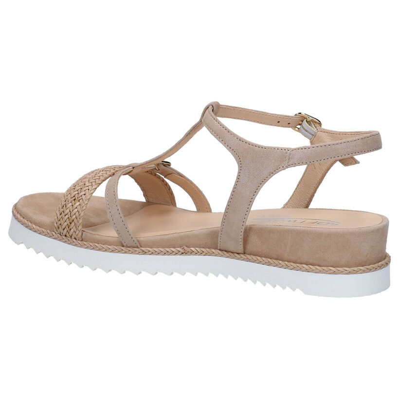 Softwaves Sandales compensées en Beige en cuir (289946)