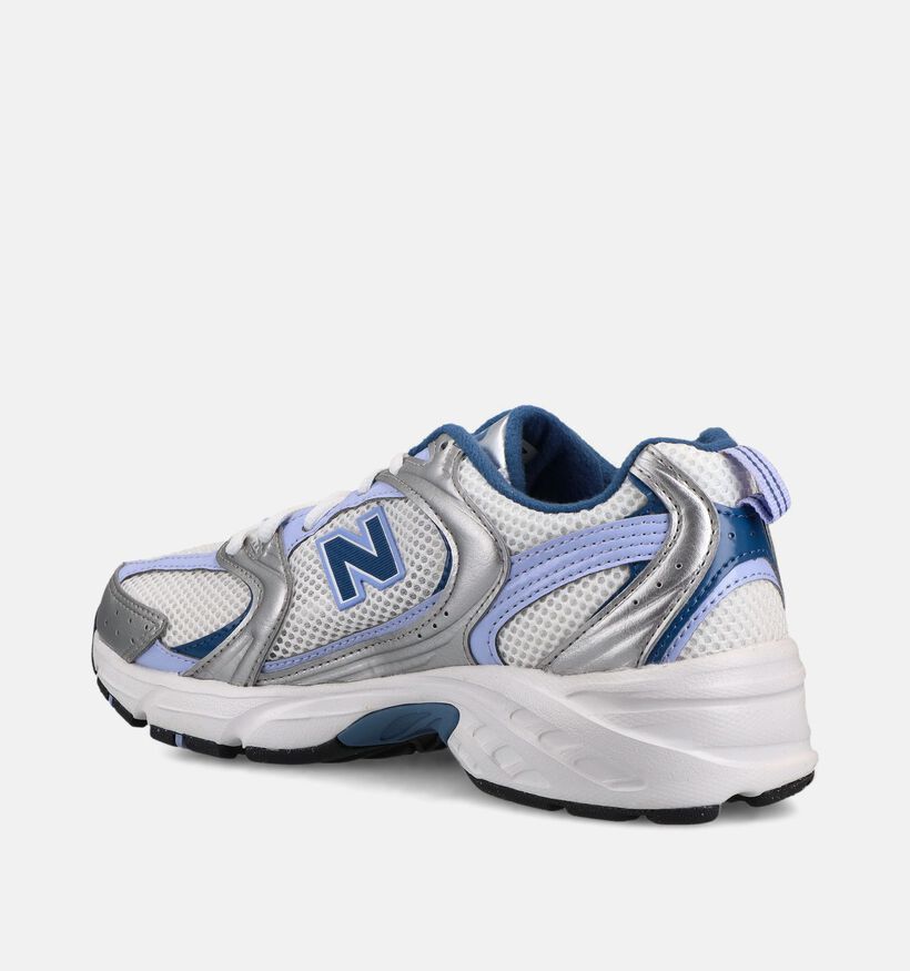 New Balance 530 Metallic Baskets en Argent/Violet pour femmes (366307) - pour semelles orthop&eacute;diques