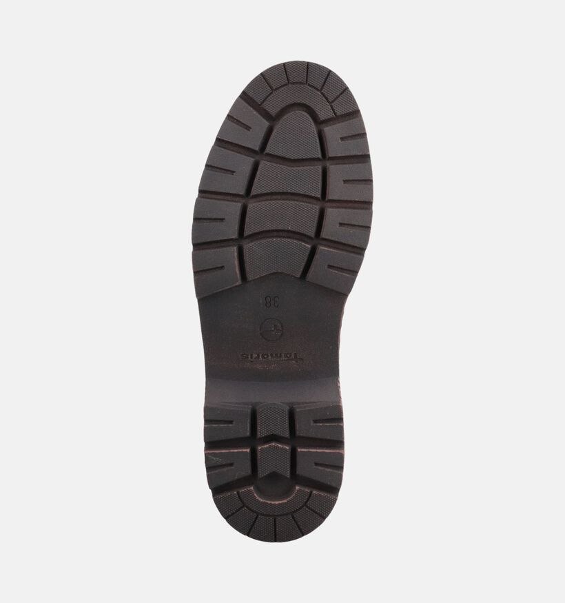 Tamaris Donkerbruine Boots met Veter en Rits voor dames (378929) - geschikt voor steunzolen