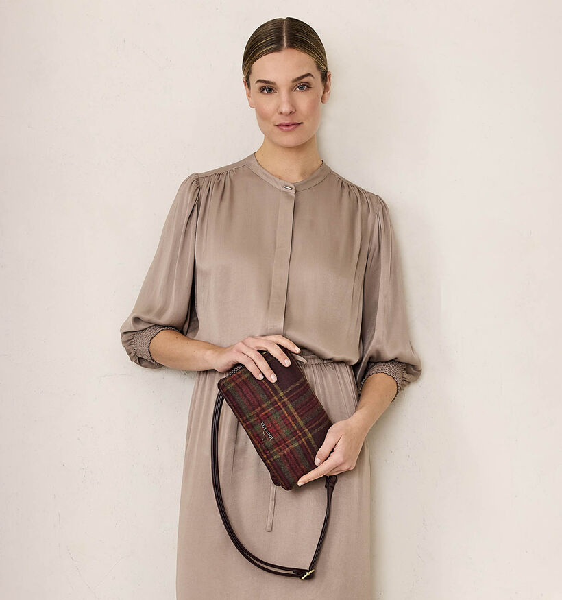 Bulaggi Mia Tartan Bruine/Rode Crossbodytas voor dames (364778)