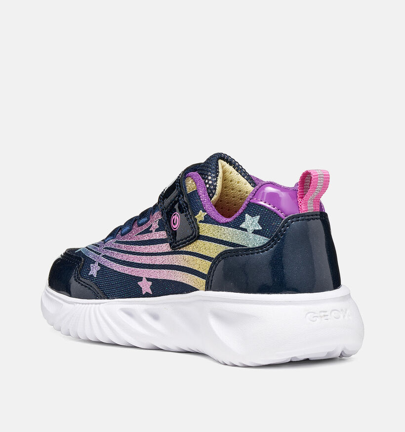 Geox Assister Baskets basses en Bleu fonc&eacute; pour filles (376256) - pour semelles orthop&eacute;diques