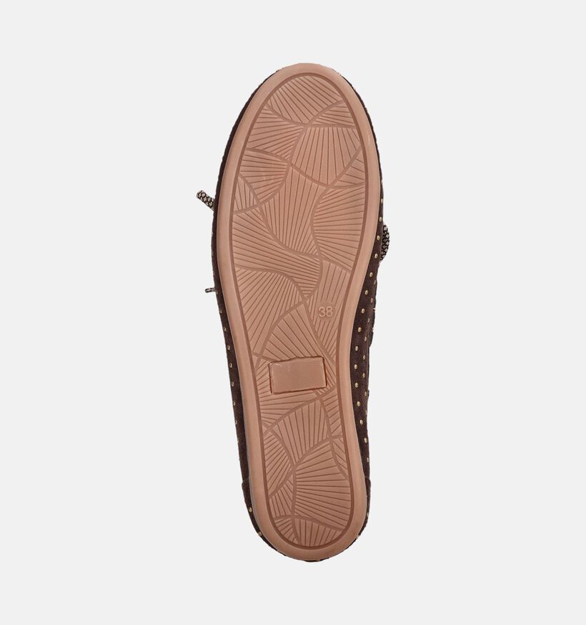 Poelman Chaussures bateau en Brun fonc&eacute; pour femmes (386172)