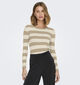 JDY Plum Beige Gestreepte trui voor dames (351361)