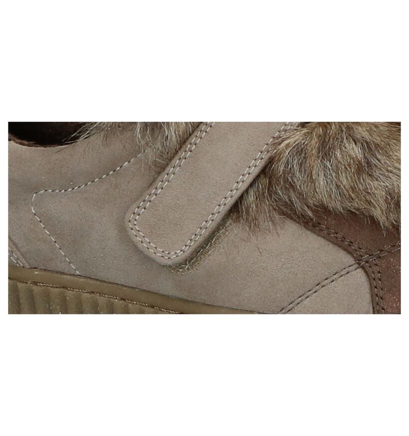 Marco Tozzi Baskets basses en Taupe en velours (226339)