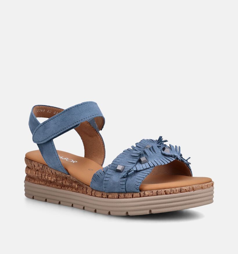 Gabor Blauwe Sandalen met sleehak voor dames (371123)