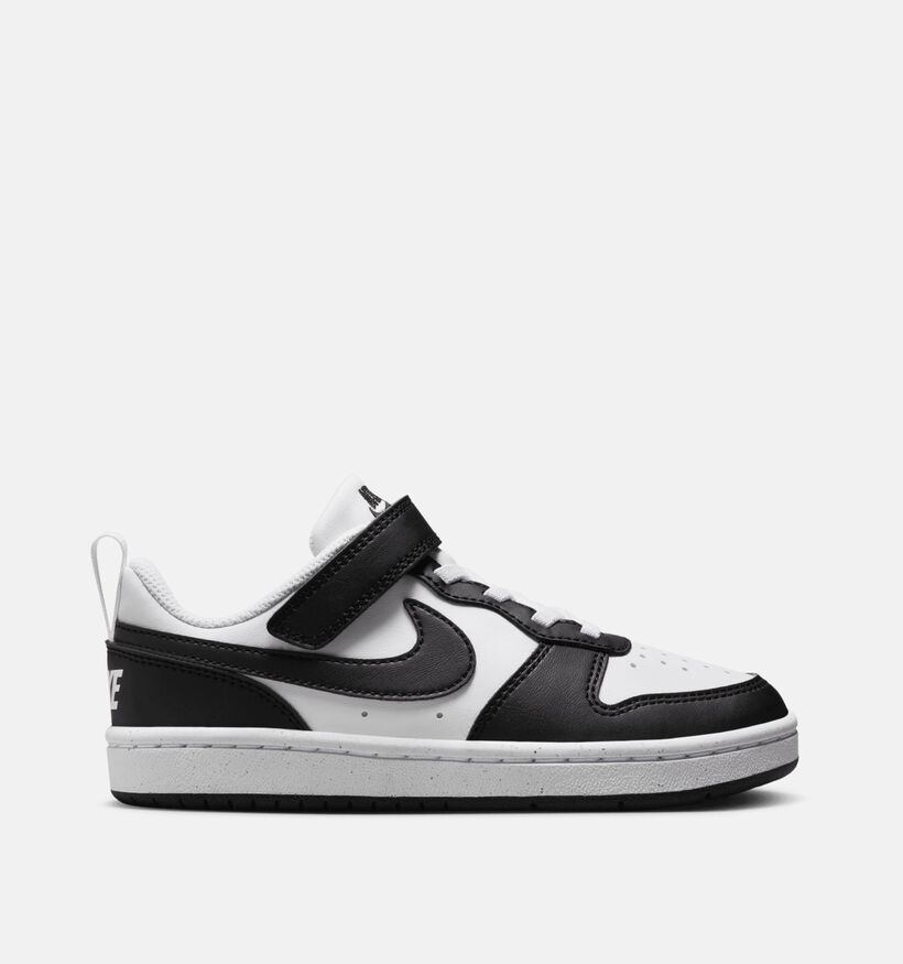 Nike Court Borough Low Witte/Zwarte Sneakers voor jongens (373417)