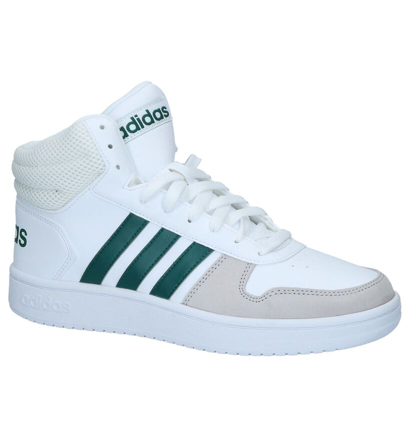 adidas Hoops 2.0 Mid Witte Sneakers in daim (290816)