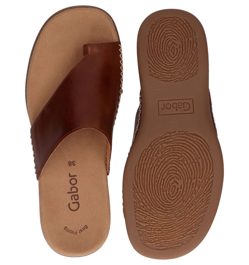 Gabor Best Fitting Nu-pieds en Cognac en cuir (301879)