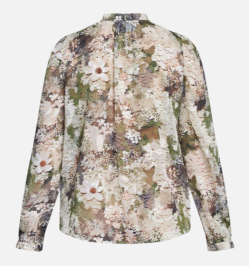 Sisters Point Elza Blouse en Beige/Vert pour femmes (371959)