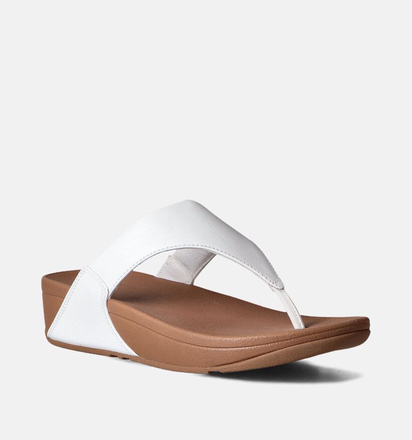 FitFlop Leather Toepost Witte Teenslippers voor dames (353640)