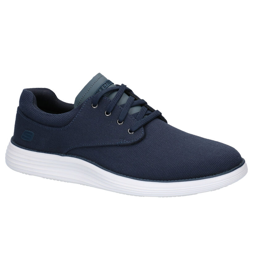 Skechers Status 2.0 Zwarte Veterschoenen in stof (272799)