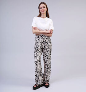 Pieces Tarlem Graphic Zebra Wijde Broek Wit voor dames (357385)