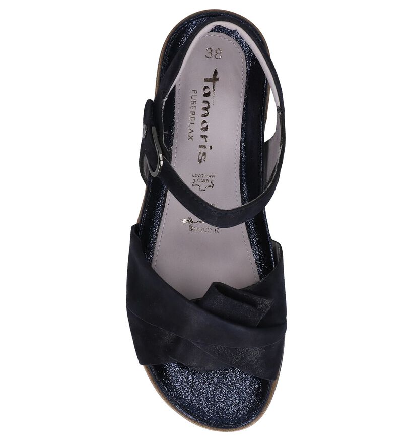 Donkerblauwe Sandalen Tamaris Pure Relax in nubuck (244141)