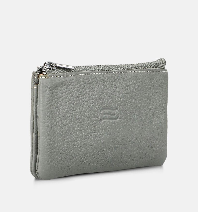 Crinkles Porte-monnaie zipp&eacute; en Vert pour femmes (373852)