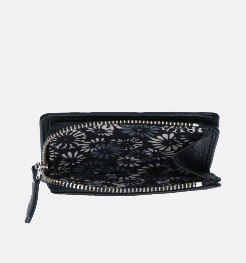 Euro-Leather Zwarte Ritsportemonnee voor dames (353528)