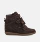 Poelman Baskets montantes avec Talon Compens&eacute; en Marron pour femmes (382832)