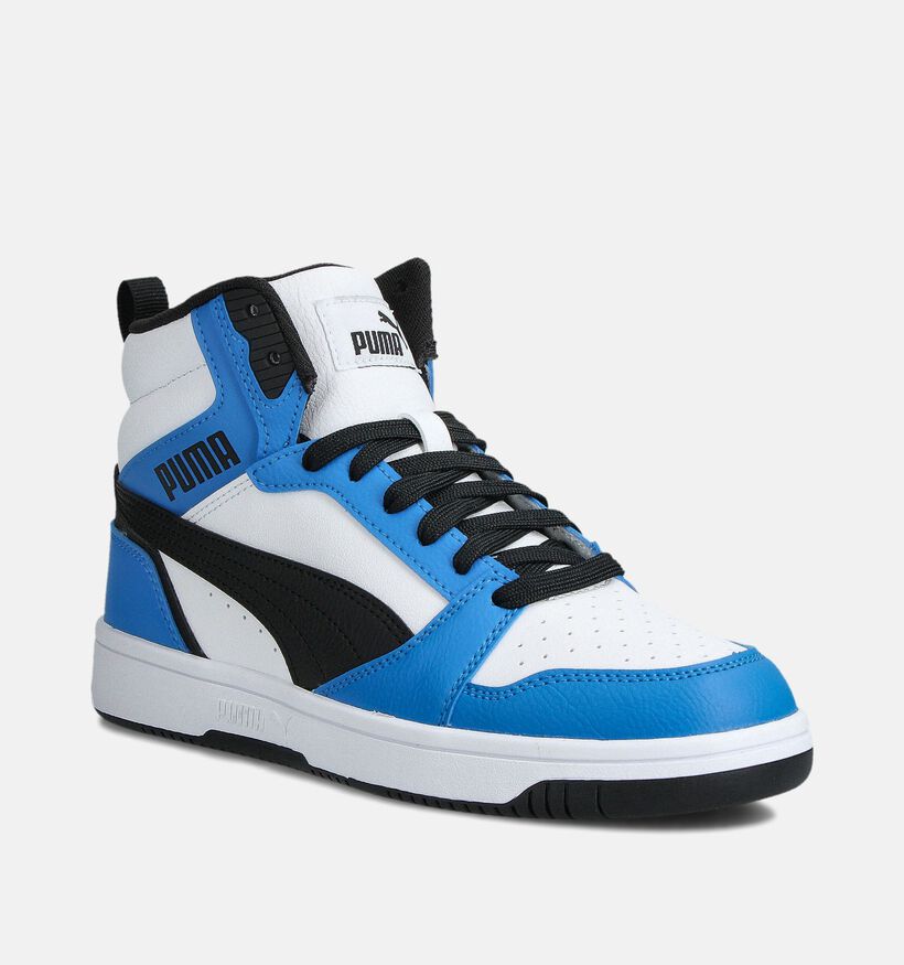 Puma Rebound Baskets montantes en Blanc pour filles, garçons (359216) - pour semelles orthopédiques