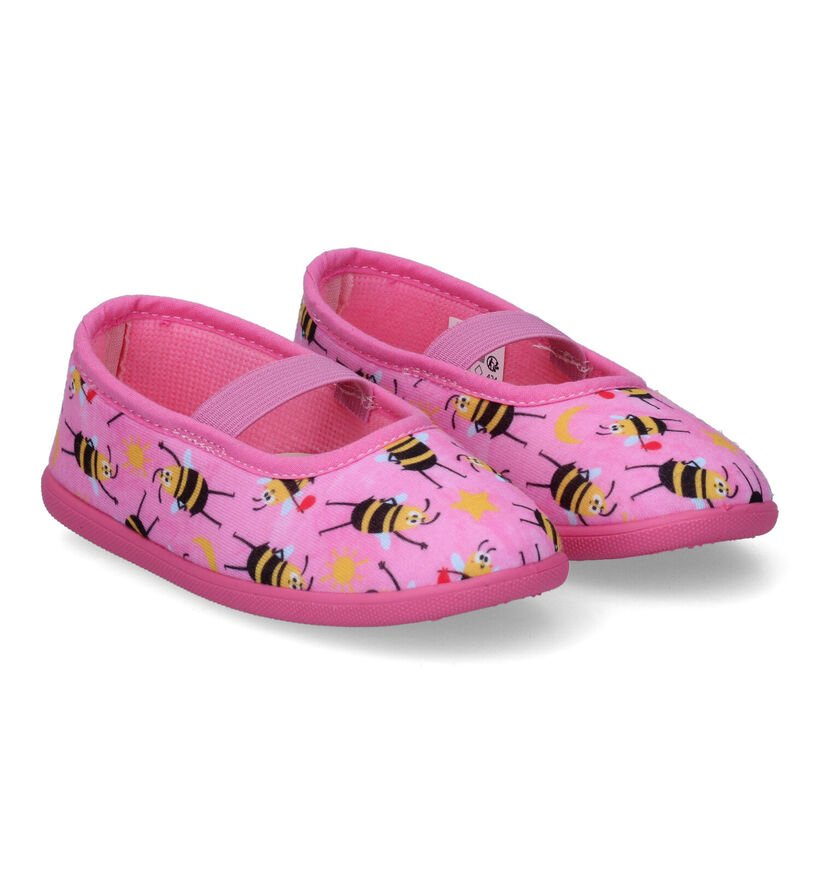 Milo & Mila Sicile Pantoufles en Rose pour filles (313372) - pour semelles orthopédiques