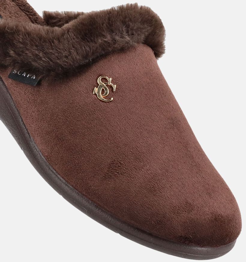 Scapa Homewear Donkerbruine Pantoffels voor dames (380848)