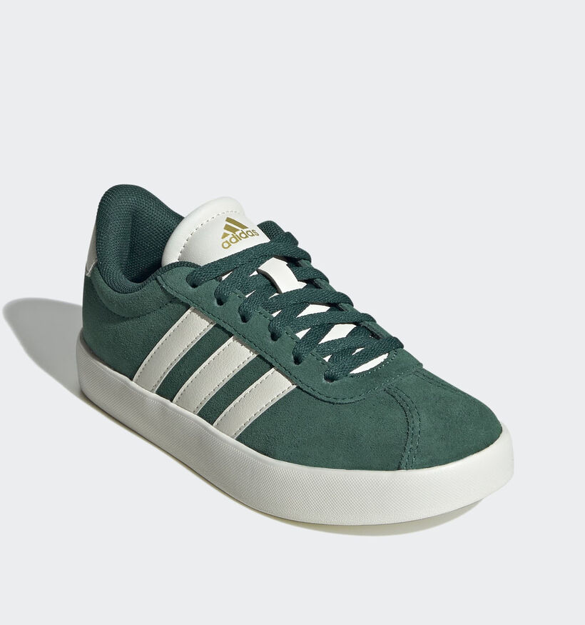 Adidas Vl Court 3.0 K Baskets basses en Vert pour gar&ccedil;ons (372586) - pour semelles orthop&eacute;diques
