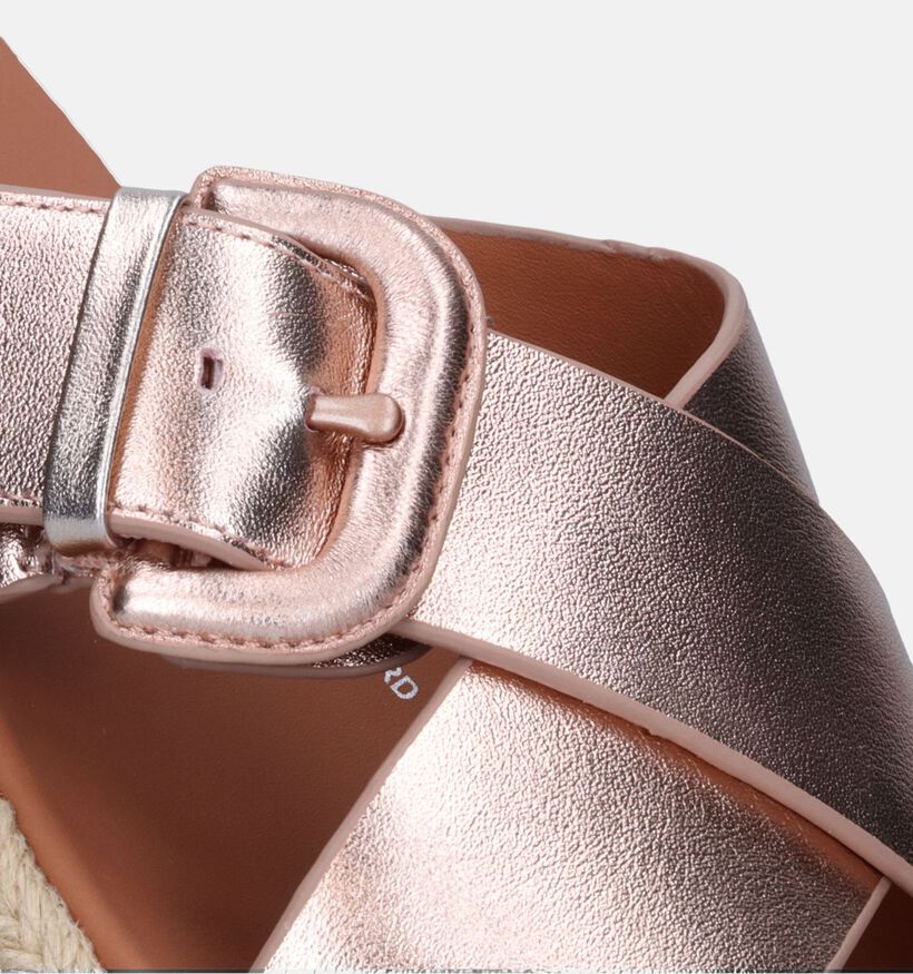 FitFlop F-Mode Espadrille Buckle Flatform Nu-pieds en Rose pour femmes (336993)