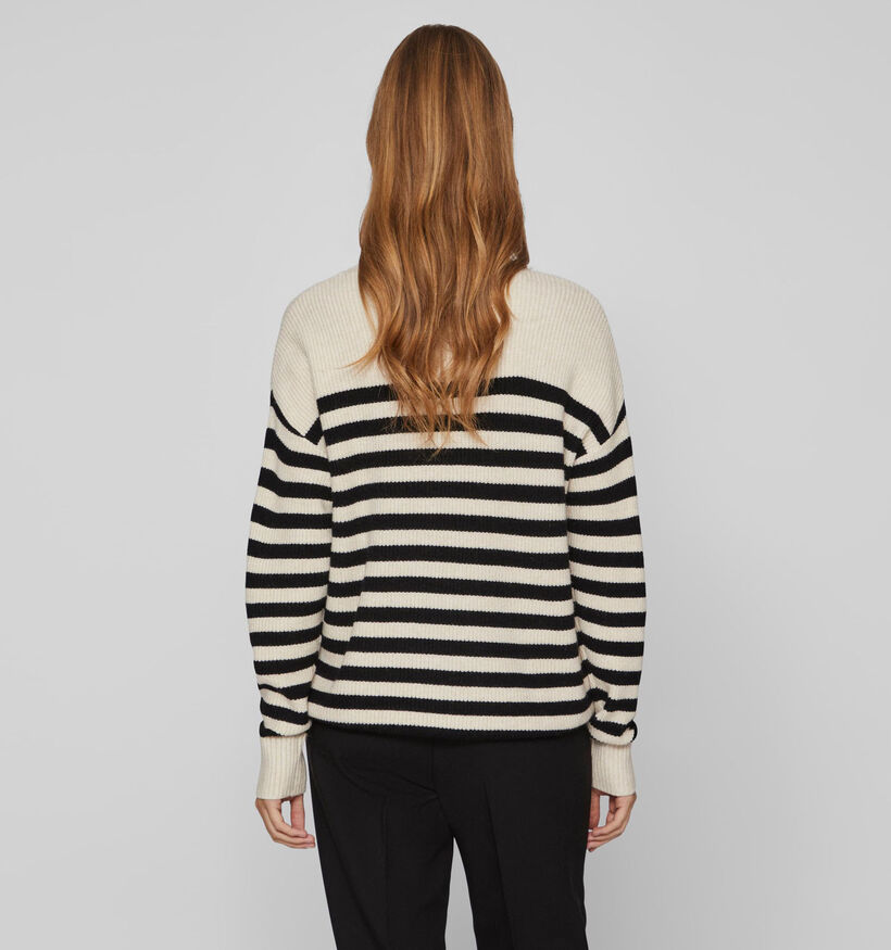 Vila Ril Rib Stripe Pull en Écru pour femmes (335470)