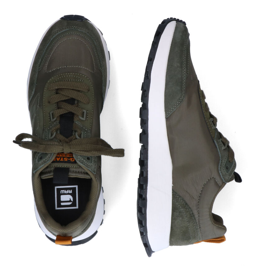 G-Star Theq Run Olive Groene Sneakers in stof (305430)