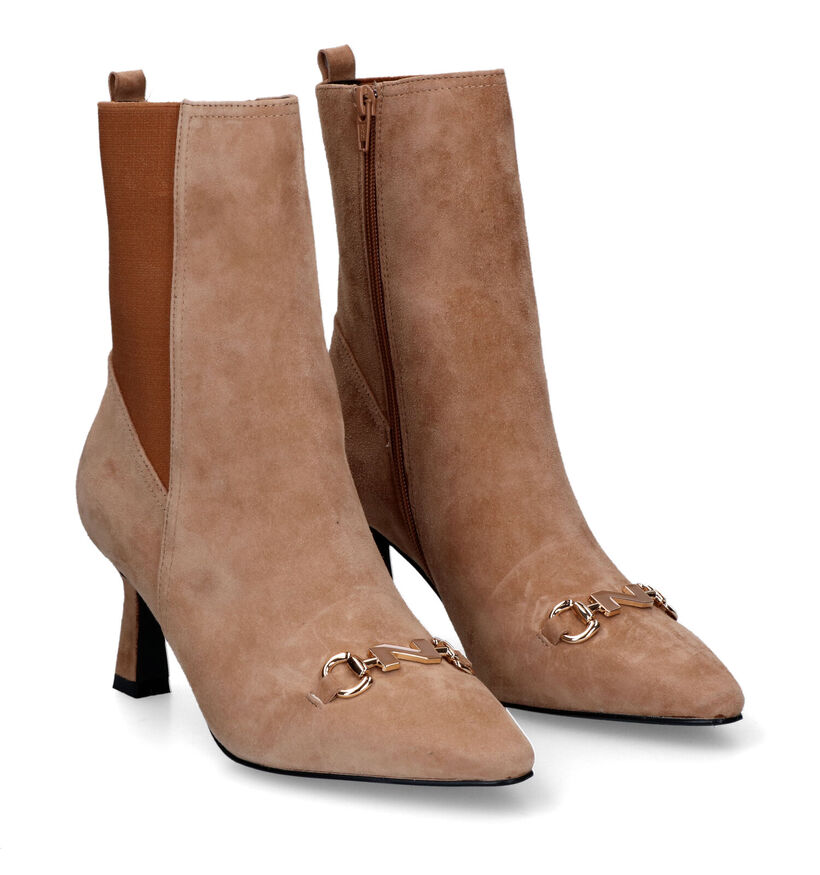 Nathan-Baume Beige Enkellaarzen voor dames (315981)