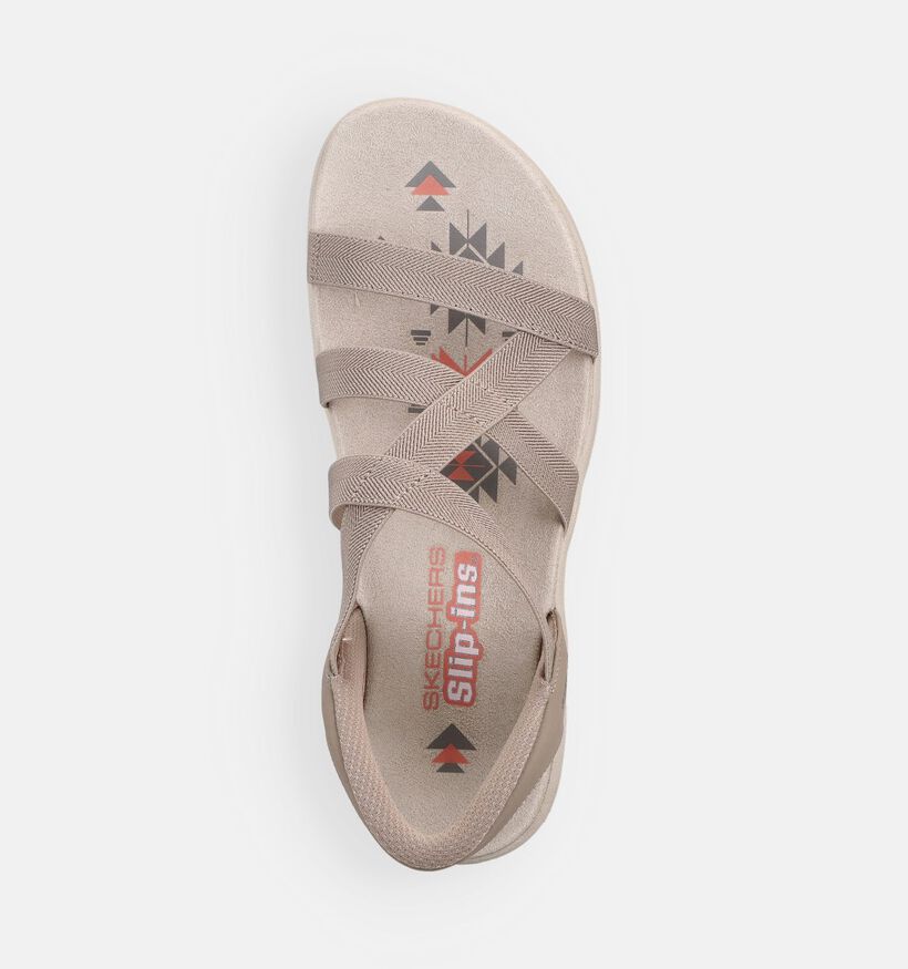 Skechers Reggae Taupe Slip-in Sandalen voor dames (371266)