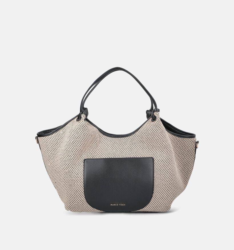Marco Tozzi Lichtbeige/Zwarte Shoppertas met Riem voor dames (372366)