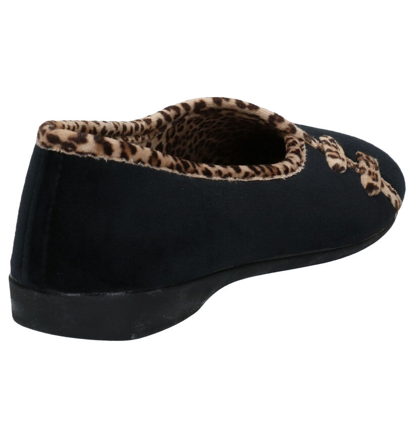 Comfort Plus Zwarte Pantoffels in stof (292887)