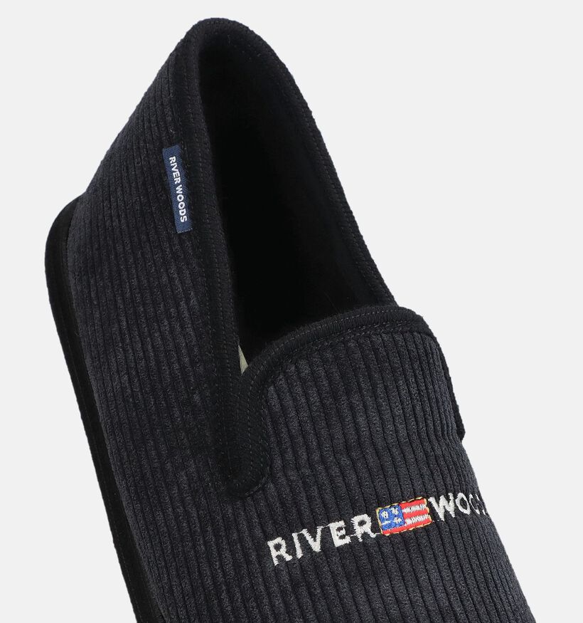 River Woods Hein Corduroy Pantoufles en Noir pour hommes (381215)