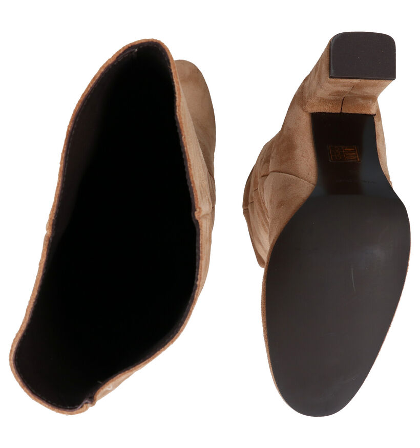 March23 Livorno Beige Lange Laarzen in daim (283275)