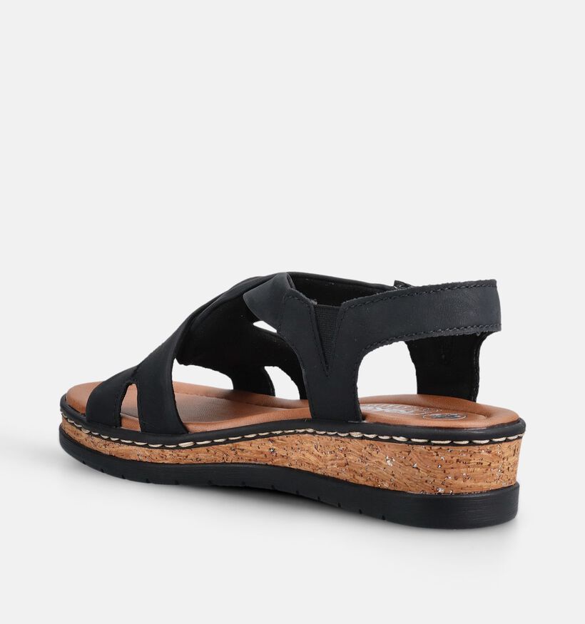 Rieker Antistress Zwarte Sandalen voor dames (370388)