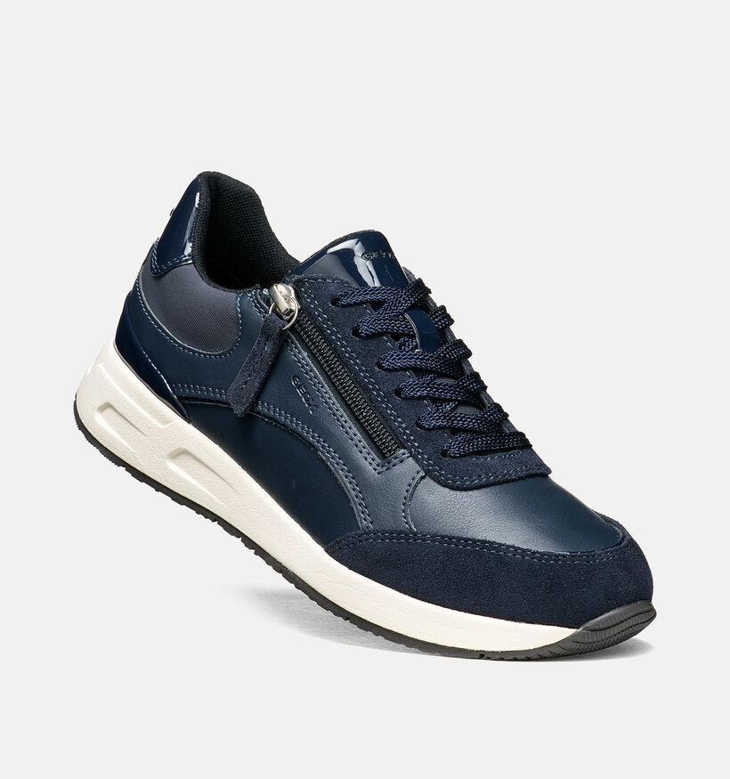 Geox Bulmya Donkerblauwe Sneaker met Veter en Rits voor dames (377777) - geschikt voor steunzolen