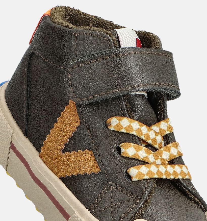 Victoria Tribu Tira Chaussures hautes en Vert kaki pour filles, garçons (363401) - pour semelles orthopédiques