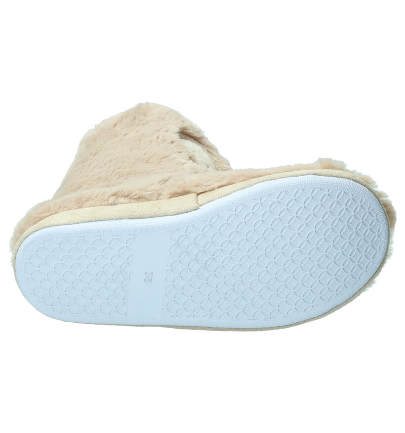 Marline Pantoufles fermées en Beige clair en textile (259826)