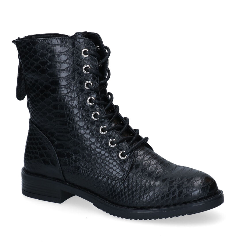 Signatur Bottines à lacets en Noir en simili cuir (294906)