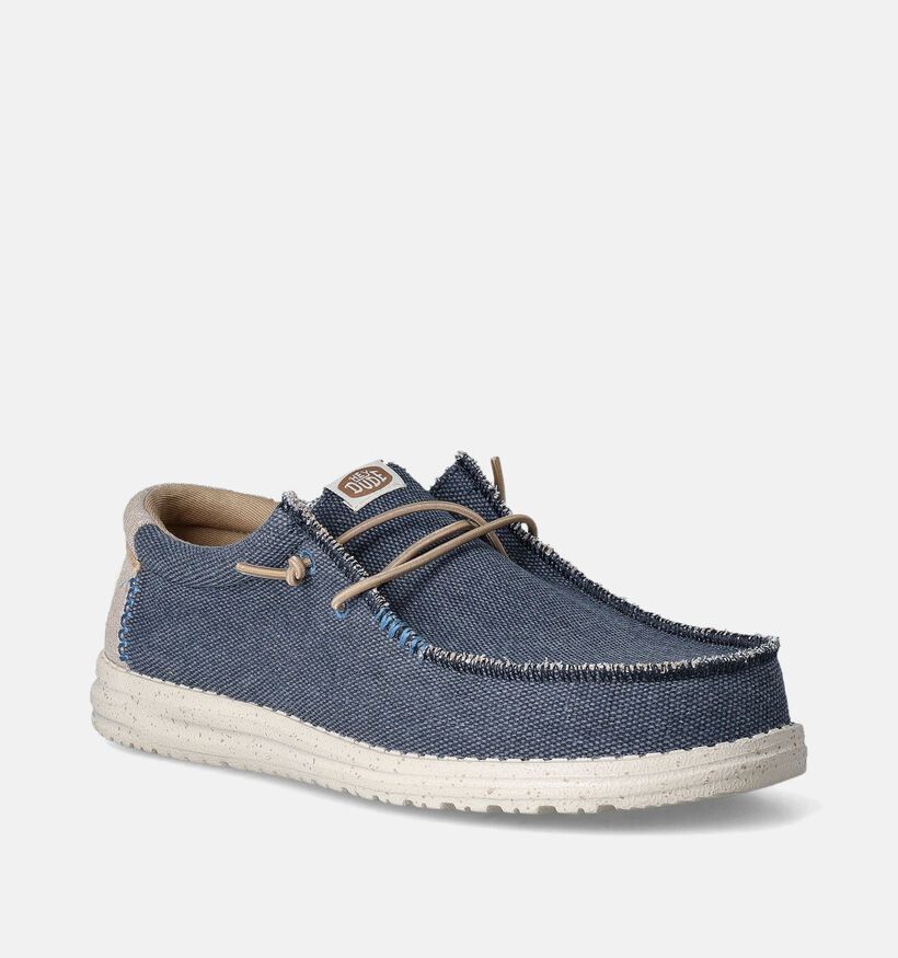 HEYDUDE Wally Coastline Jute Chaussures sans lacets en Bleu pour hommes (353469) - pour semelles orthopédiques