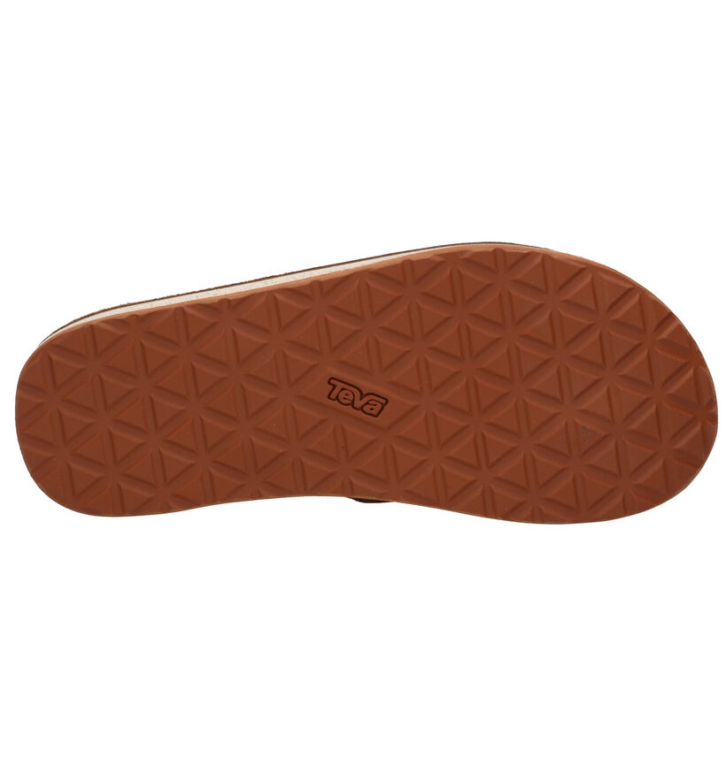 Teva Classic Flip Tongs en Brun en cuir (270484)