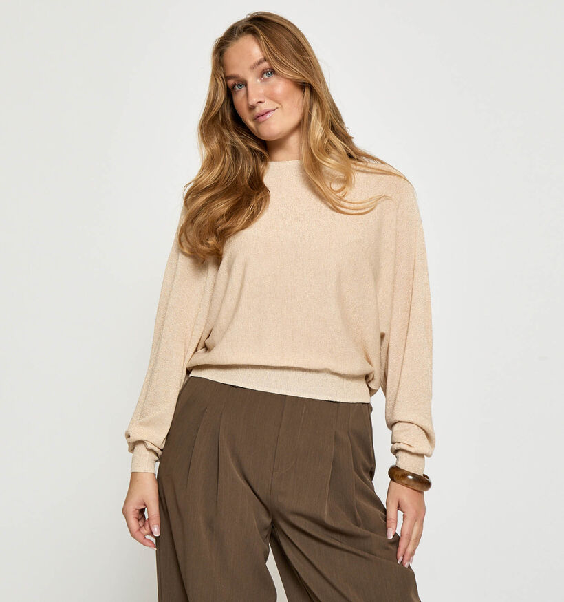 Minus Dana Metallic Bat Sleeve Pull en Beige pour femmes (366704)