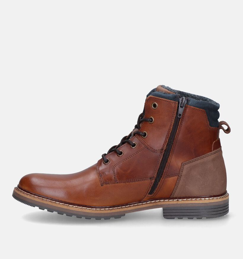 Bullboxer Cognac Veterboots voor heren (327427) - geschikt voor steunzolen