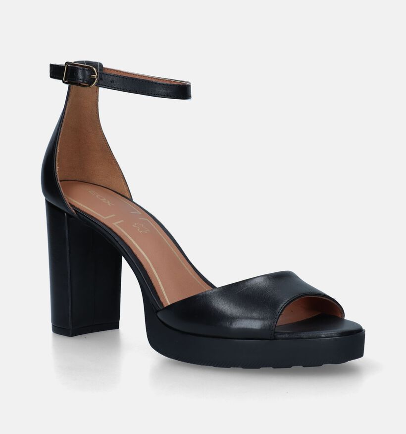 Geox Walk Pleasure Zwarte Sandalen Met Gesloten Hiel voor dames (336021)