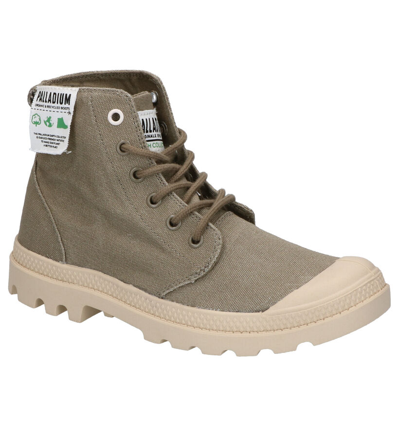 Palladium Hi Organic Bottines en Kaki en textile (267405)