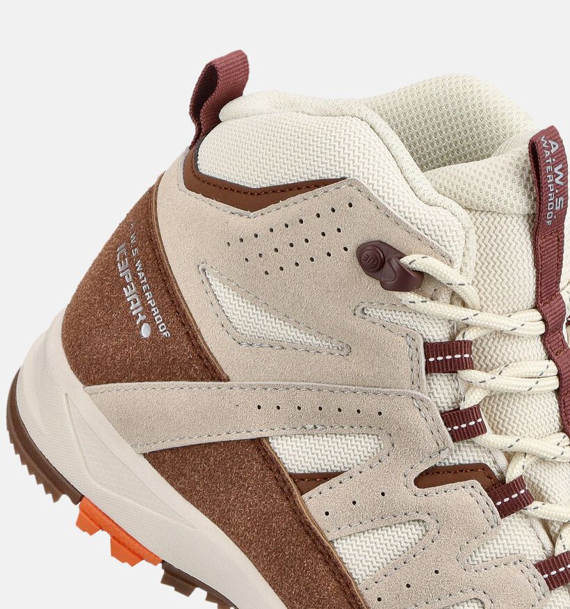 Icepeak Aura Mc Ms Chaussures de randonn&eacute;e en Beige fonc&eacute; pour femmes (378579) - pour semelles orthop&eacute;diques