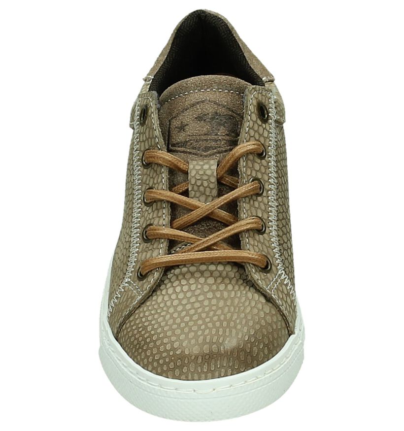 Bullboxer Lage Sneaker Taupe met Slangenprint , , pdp